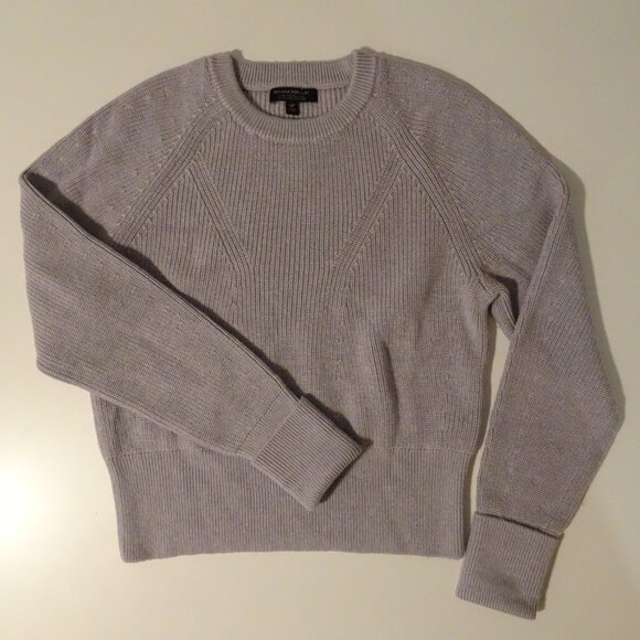 Banana Republic 100% Merino Wool Ribbed Sweater | Small | Heathered Grey - Picture 3 of 16